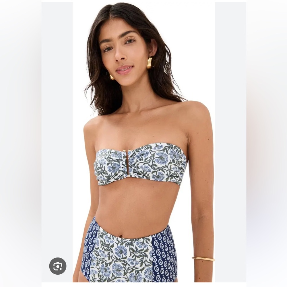 NWT Blue & White Rhode Mala Bikini Top & Navya Bottom Swim Suit 2 Piece Sz XS